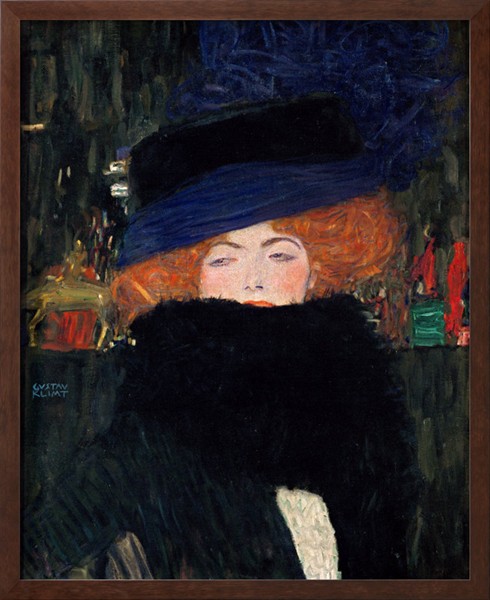 Lady With Hat And Feather Boa - Gustav Klimt Painting